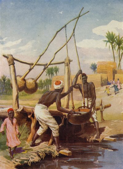 Egyptian Water Well by English School