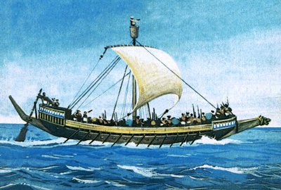 Egyptian warship by English School