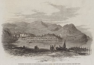 Eisteddfod, or Congress of Welsh Literati, at Conway Castle, the Town and Castle of Conway by English School