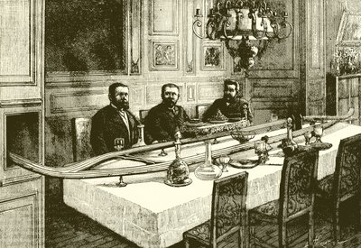 Electric railway in the dining room by English School