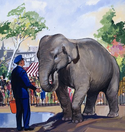Elephant Keeper by English School