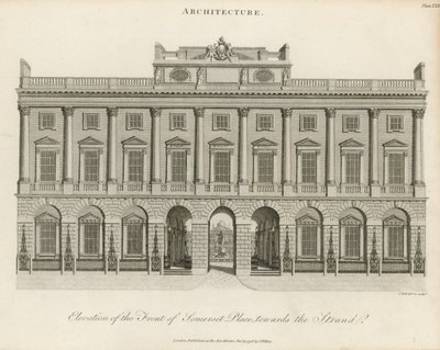 Elevation of the front of Somerset Place by English School
