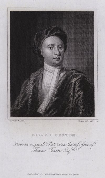 Elijah Fenton, English Poet, Biographer and Translator by English School