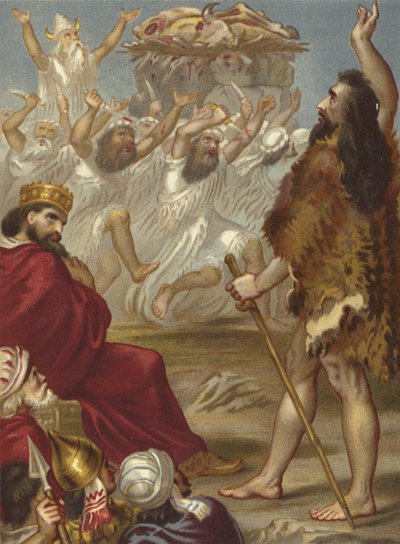 Elijah and the Priests of Baal on Mount Carmel by English School