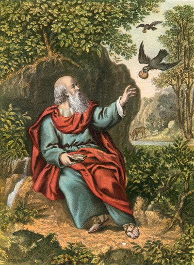 Elijah Fed by Ravens by English School
