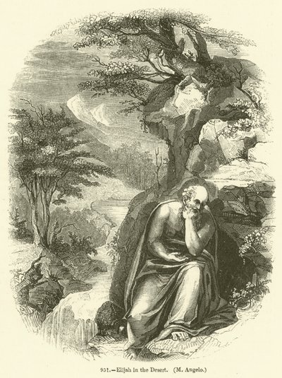 Elijah in the Desert, M Angelo by English School
