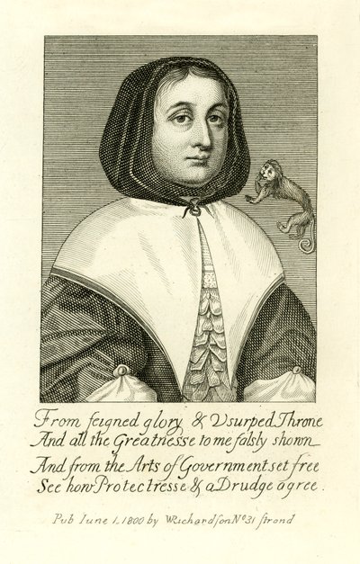 Elizabeth Cromwell, wife of Oliver Cromwell, illustration from A Biographical History of England by J. Granger by English School