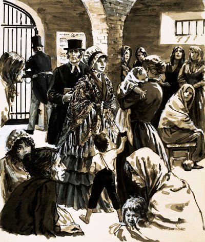 Elizabeth Fry became a campaigner for prison reform after visiting Newgate Prison by English School