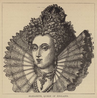 Elizabeth, Queen of England (engraving) by English School