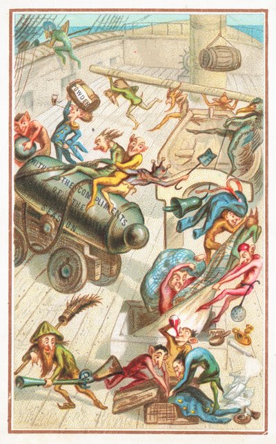 Elves on deck by English School