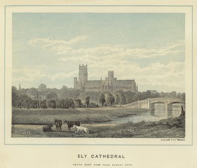 Ely Cathedral, South East View from Barway Bank by English School