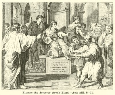 Elymas the Sorcerer struck Blind by English School