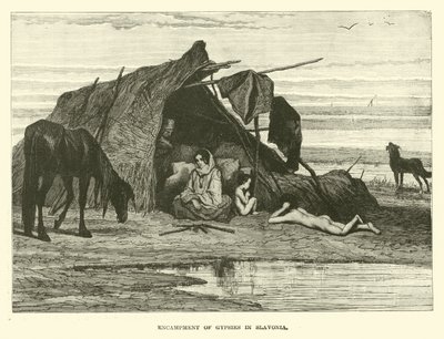Encampment of Gypsies in Slavonia by English School