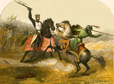 Encounter between Richard I and Saladin by English School