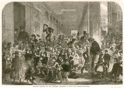 Engaging children for the Christmas pantomime at Drury Lane Theatre, London by English School