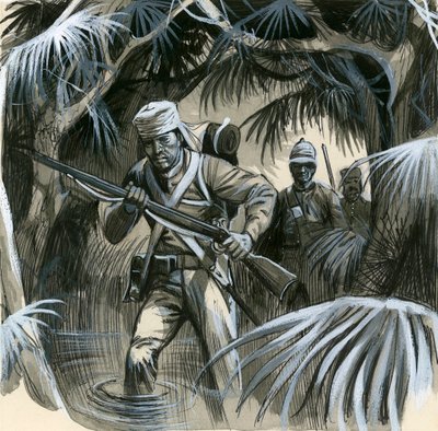 English Soldiers in India in the 19th Century by English School