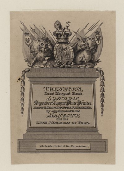 Engravers, Thompson by English School