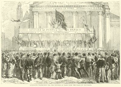 Enrolling Volunteers for the Defence of Paris Upon the Place du Pantheon, October 1870 by English School