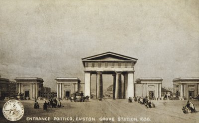 Entrance Portico, Euston Grove Station, 1838 by English School