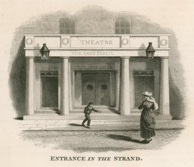 Entrance in The Strand of the Sans Pareil Theatre (Adelphi Theatre), London by English School