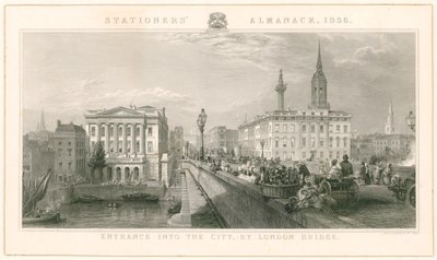 Entrance into the City, by London Bridge by English School