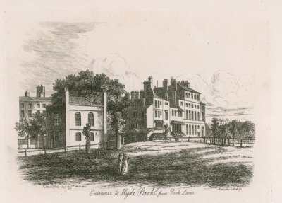 Entrance to Hyde Park from Park Lane, London by English School
