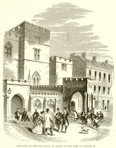 Entrance to the Old House of Lords in the Time of George II by English School