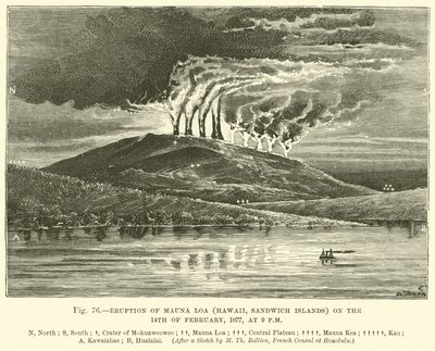 Eruption of Mauna Loa on the 14 February 1877, at 9 pm by English School