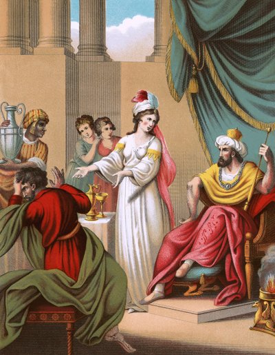 Esther Accusing Haman by English School