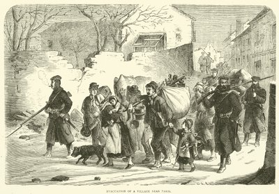 Evacuation of a Village Near Paris by English School
