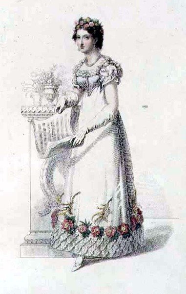 Evening Dress, Fashion Plate from Ackermann