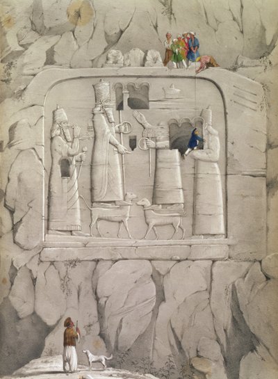 Examining an Assyrian Rock Sculpture, from 