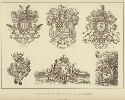 Examples of Heraldic Designs of the XVII and XVIII Centuries by English School