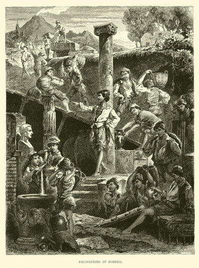 Excavations in Pompeii by English School
