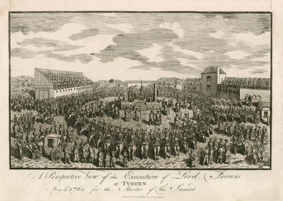 Execution of Lord Ferrers at Tyburn, 5 May 1760, for Murder of His Steward by English School