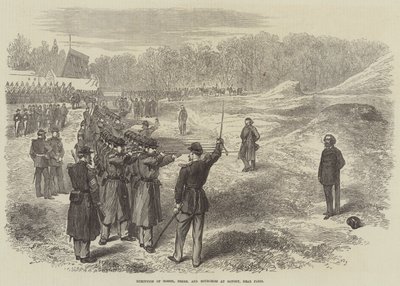 Execution of Rossel, Ferre, and Bourgeois at Satory, near Paris by English School