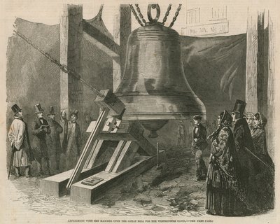 Experiment with the hammer upon the great bell for the Westminster clock by English School