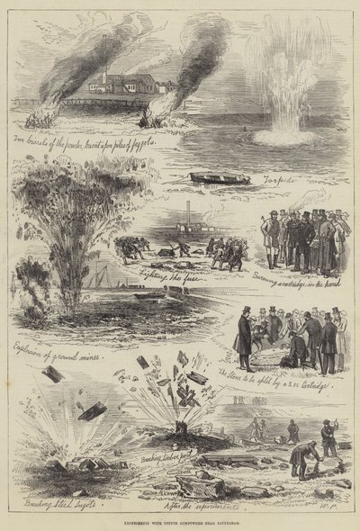 Experiments with Cotton Gunpowder near Faversham by English School