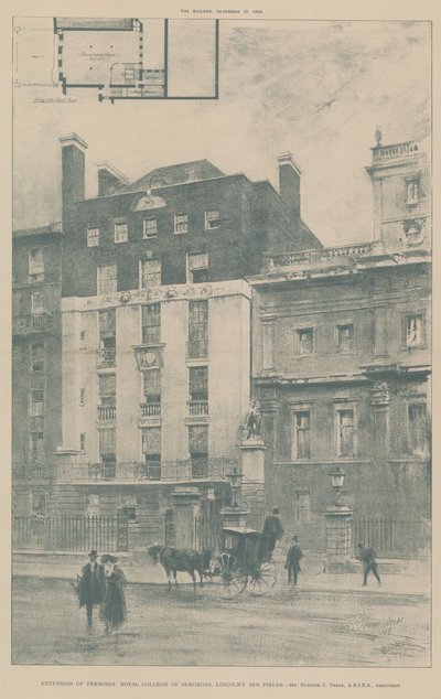 Extension to the premises of the Royal College of Surgeons, Lincolns Inn Fields by English School