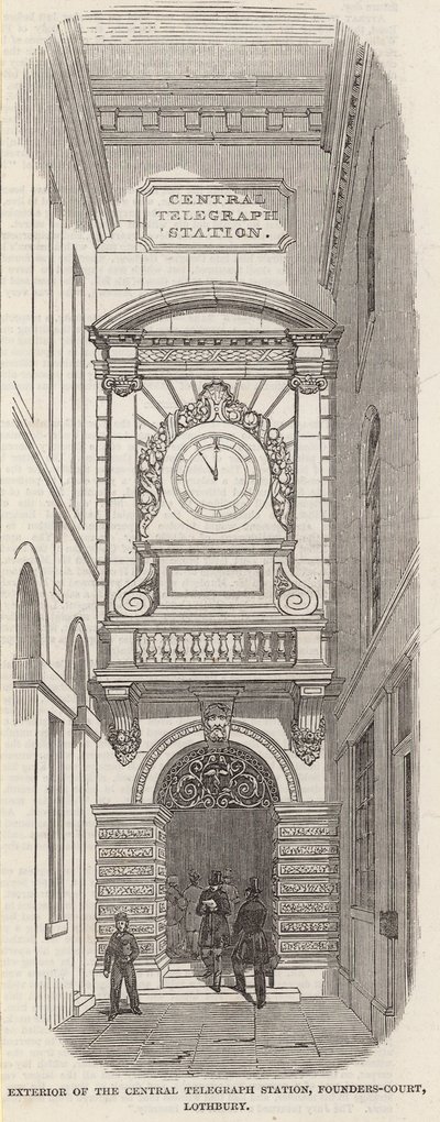 Exterior of the Central Telegraph Station, Pounders Court, Lothbury by English School