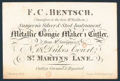 F C Hentsch, surgeons silver and steel instrument by English School