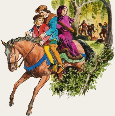Family on a Horse by English School