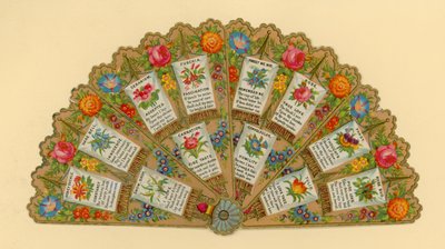 Fan, Giving Symbolism of Flowers by English School