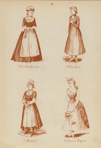 Fancy Dress Outfits: Mrs Balchristie, Blue Coat, Breton, Carrier Pigeon by English School
