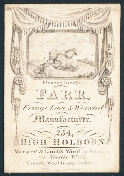 Farr, fringe lace and worsted manufacturer by English School