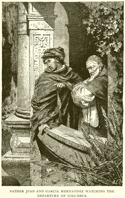 Father Juan and Garcia Hernadez Watching the Departure of Columbus by English School