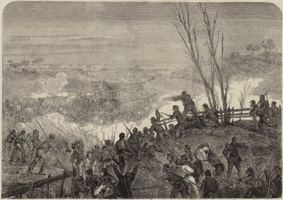 Federal Troops Attacking a Convoy of Confederate Stores by English School