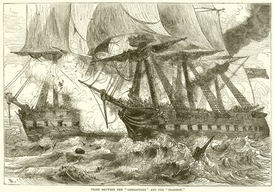 Fight Between the Chesapeake and the Shannon by English School