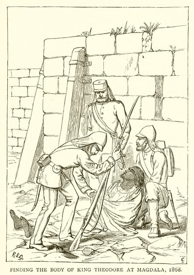 Finding the Body of King Theodore at Magdala, 1868 by English School