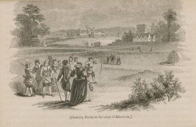 Finsbury Fields in the Reign of Queen Elizabeth I by English School